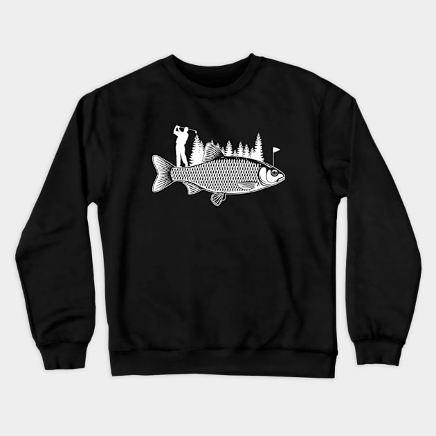 Fish Golf Dad FanArt Crewneck Sweatshirt by Hassler88